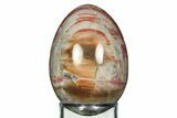 Colorful Polished Petrified Wood Egg - Arizona #308706-1